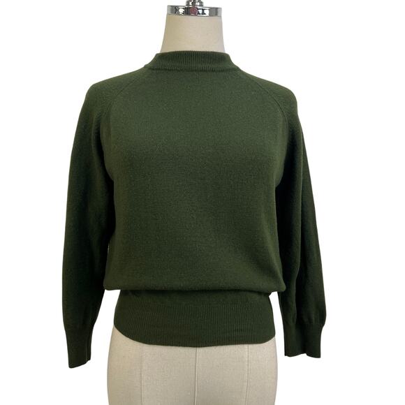 Vintage Pendleton Wool Mock Neck Sweater Olive Green - Picture 1 of 8